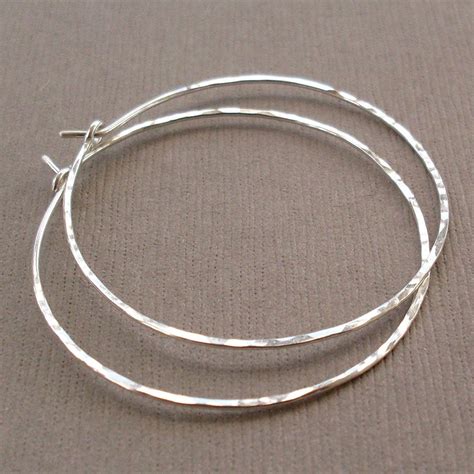 Vintage sterling silver 1 hoop earrings, pierced, 2mm tubular round hoops that are appx. Medium Sterling Silver Hoop Earrings 1.5 Silver Hoops