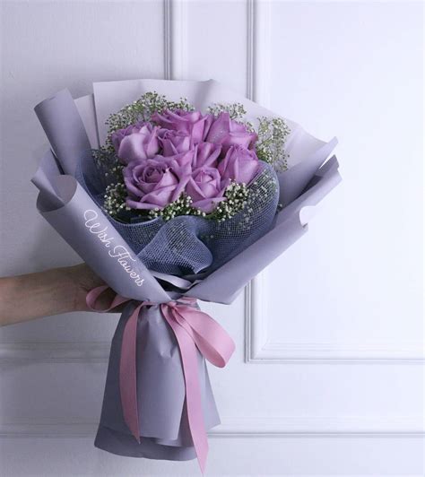 Purple Rose Bouquet 01 Wish Flowers