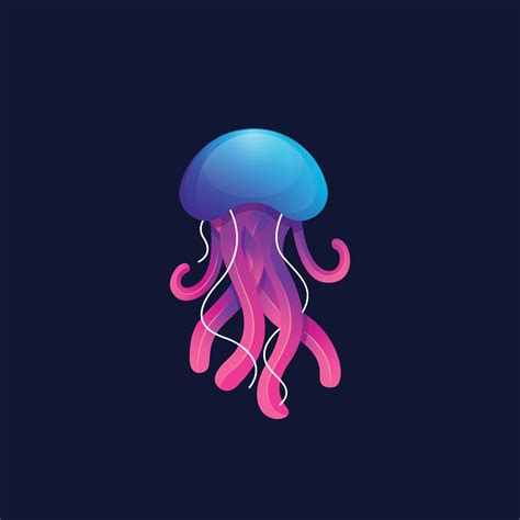 Beautiful Colorful Jellyfish Design Illstration 7646168 Vector Art At