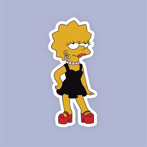 Lisa Simpson Stickerthe Simpsons Stickerfunny Stickerfunny Etsy