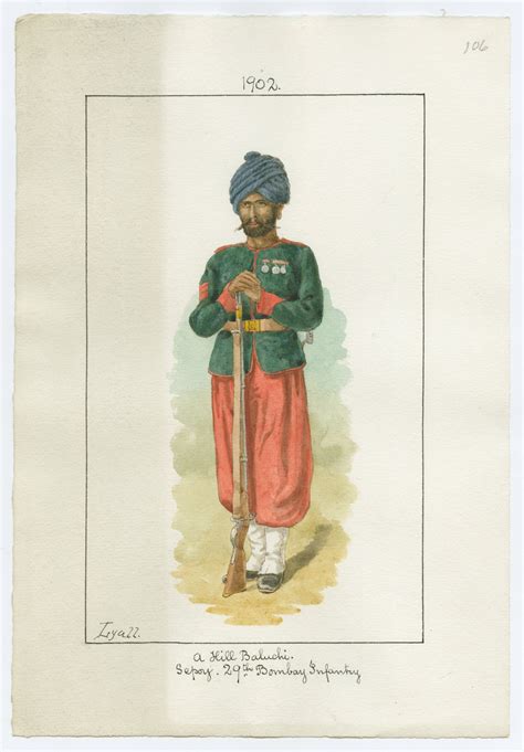 Indian Army 29th Bombay Infantry Havildara Hill Baluchi 1902 By