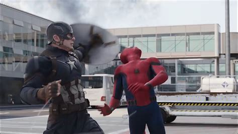 Spiderman Vs Captain America Captain America Civil War Youtube