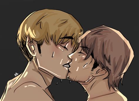 Rule 34 Armin Arlert Attack On Titan Gay Jean Kirstein Kissing Male