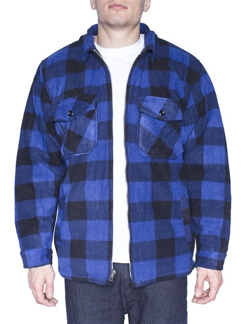 Maxxsel Flannel Hooded Jackets For Mens Zip Up Plaid Heavy Quilted