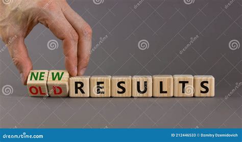 New Vs Old Results Symbol Businessman Turns The Wooden Cube And