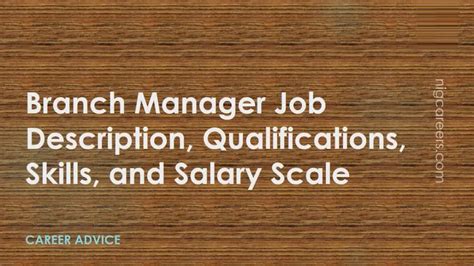 Branch Manager Job Description Skills And Salary