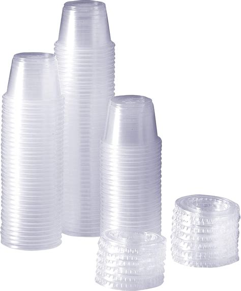 [100 Sets 1 Oz ] Plastic Disposable Portion Cups With Lids Souffle Cups Walmart Canada