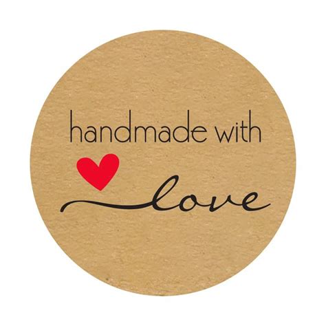 Handmade With Love Stickers 500 Pack Little Green Workshops