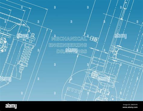 Blueprint Sketch Vector Engineering Illustration Cover Flyer