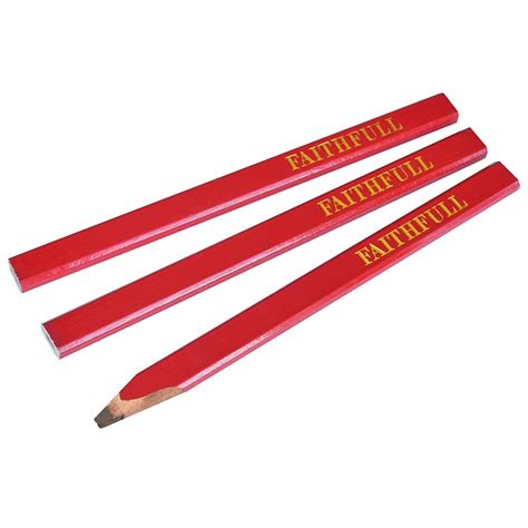 Faithfull Carpenter Pencils Red 3 Pack Myers Building Supplies