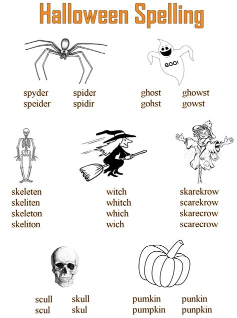 Halloween Spelling Fun Worksheet Gathering Rosebuds