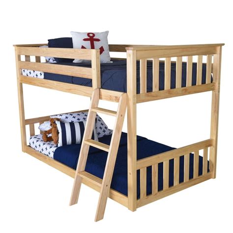 5 out of 5 stars with 3 ratings. MAX AND LILY SOLID WOOD TWIN OVER TWIN LOW BUNK BED IN NATURAL FINISH - Bedsmart