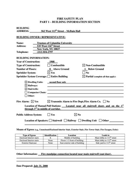 Fire Safety Plan Template Fill Out And Sign Online Dochub