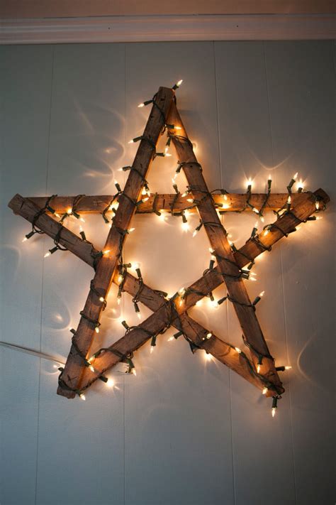 Hand Made Rustic Wooden Star With Christmas By Coastalcreationsnj