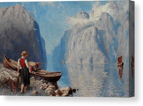 The Fjord By Hans Fredrik Gude Canvas Print Canvas Art By Hans
