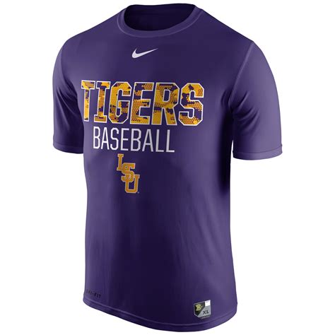 Nike Lsu Tigers Purple Baseball Team Issue 16 Performance T Shirt