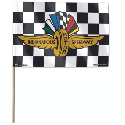 Indianapolis Motor Speedway Stick Checkered Flag 12x18 Indianapolis