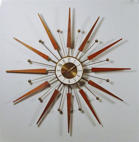 Mid Century Modern Starburst Wall Clock By Elgin Atomic