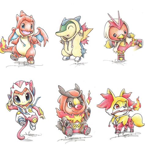 Fire Starters By Itsbirdy Pokemon Sketch Pikachu Art Pokemon Drawings