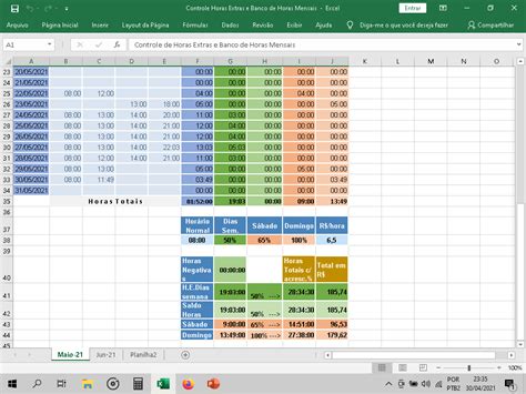 Exemplo De Planilha De Banco De Horas No Excel Novo Exemplo Images