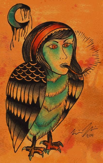 Kirk Edward Nilsen Ii Custom Tattoos Bird Snake Woman Painting