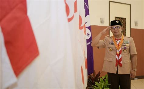 Hut Ke 60 Gerakan Pramuka Ridwan Kamil Terima Lencana Karya Bakti