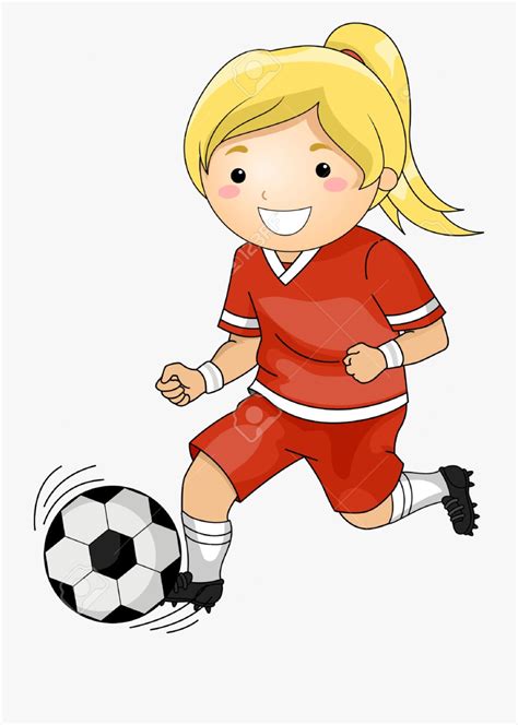 Little Girl Playing Soccer Clip Art