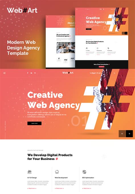 Webart Web Design Simple Creative Psd Template 89651