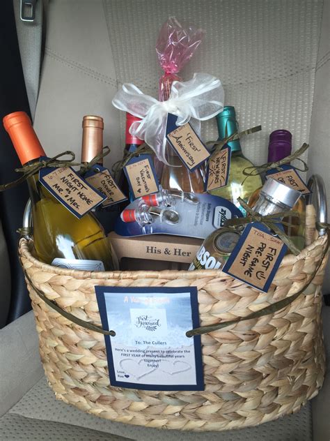 There are 39896 wedding gift basket for sale. A year of firsts! The BEST and easiest wedding present for ...