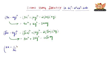 How to expand using the identity ''(a-b)2 ==a2+b2-2ab
