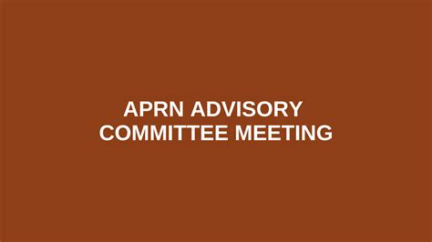 Ohio Board Of Nursing Aprn Advisory Committee Meeting Oaapn