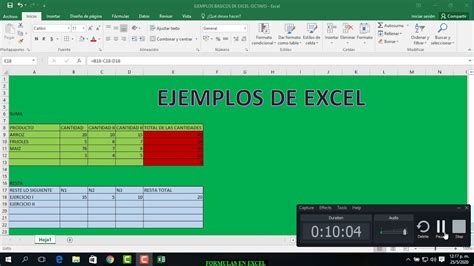 Video Ejercicios Basicos De Excel Youtube