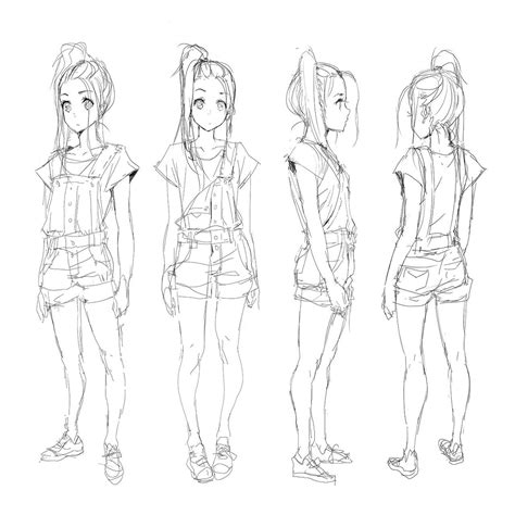 Her Model Sheet Sketch Stardust Character Design Girl Character