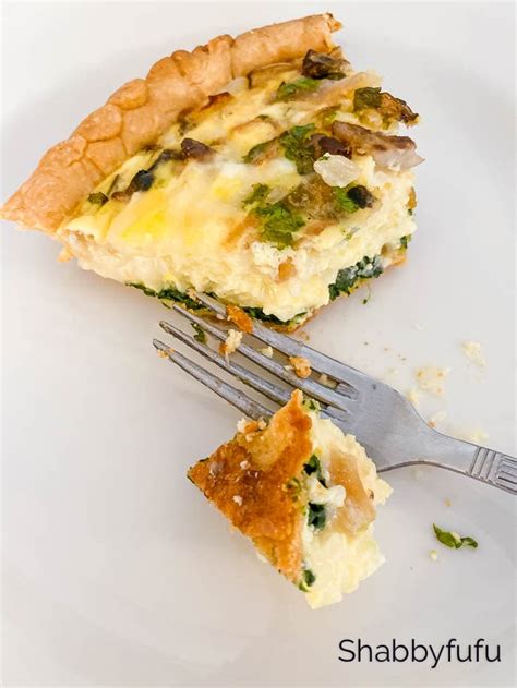 Maybe you would like to learn more about one of these? Easy Dairy Free Spinach Mushroom Quiche - shabbyfufu.com