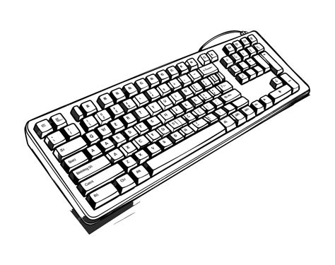 Premium Vector Hand Drawn Gaming Keyboard Vector Illustration