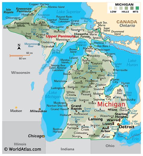 Michigan Maps And Facts World Atlas Société Historique