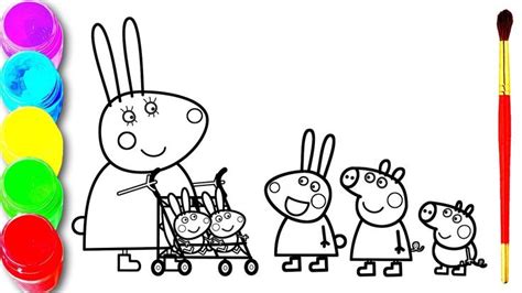 1280x720 baby draw christmas with santa coloring books art colors. Peppa Pig Robbie and Rosie Rabbit Baby's Coloring and ...