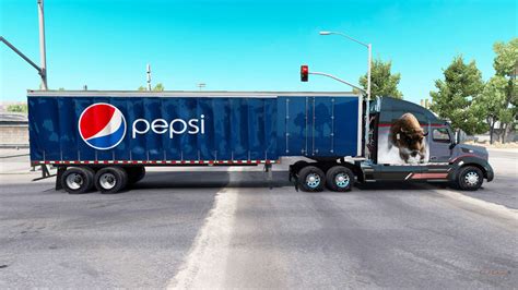 Skin Pepsi On A Curtain Semi Trailer For American Truck Simulator