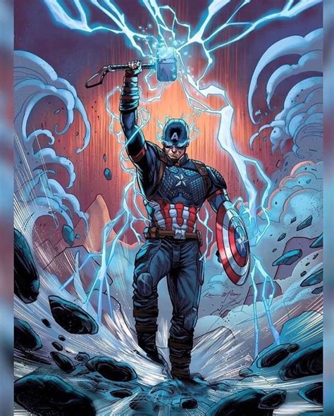 Captain America Wielding Mjolnir Marvel Captain America Captain