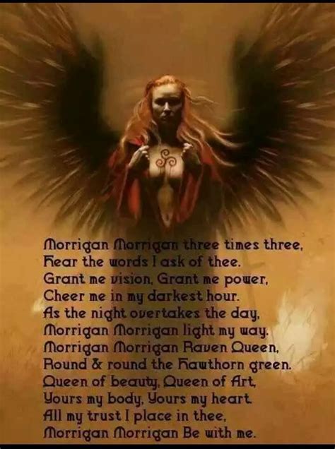 prayer to the morrigan celtic goddess celtic gods goddess magick