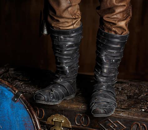 Ragnar Black Leather Boots Ragnar Costume Lodbrok Cosplay Etsy