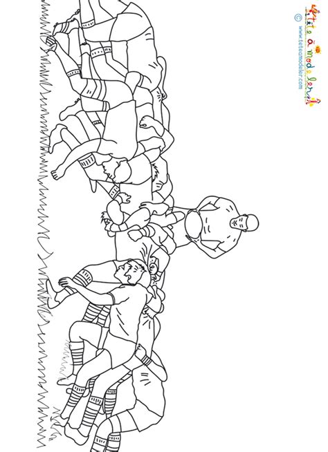 Mêlée De Rugby Coloriage Rugby Sur Tête à Modeler