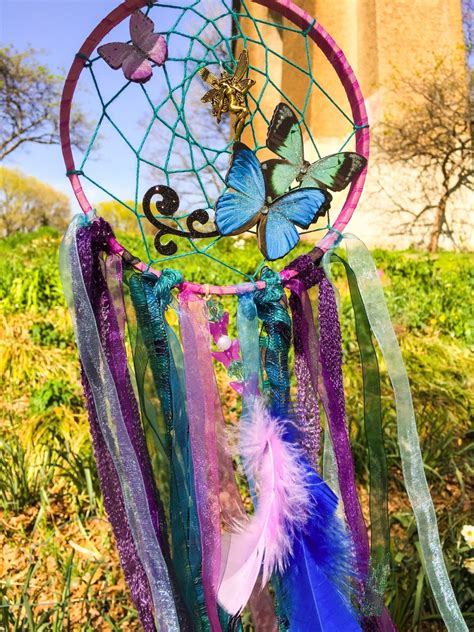 Butterfly Purple Dream Catcher Dreamcatcher Fairy Decor