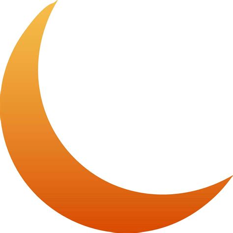 Flat Illustration Of An Orange Crescent Moon 24835902 Vector Art At