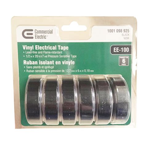 Commercial Electric 12 Inch X 20 Ft Vinyl Electrical Tape Black 6