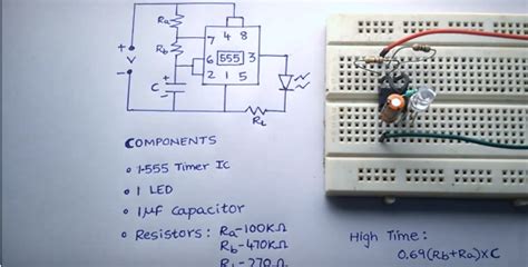 Flashingblinking Led Circuit Using 555 Timer Projectmaster