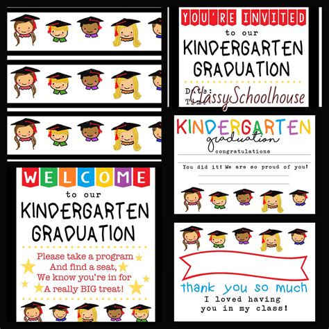 Digital Editable Kindergarten Graduation Set Diplomas Banner Etsy
