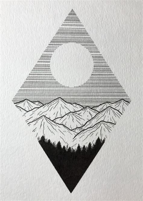 Here you can find the detailed review on. Mountains. 5x7in. Ink. : Art | Рисунки пером, Рисунок горы ...
