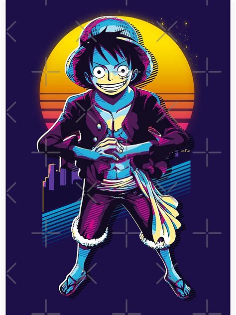 One Piece Luffy Retrowave Poster For Sale By Zewiss Redbubble