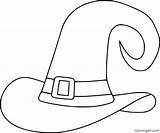 Hat Witch Coloring Simple sketch template